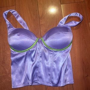 Purple bustier crop top